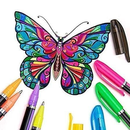 48 - Piece Neon Glitter Pen Set - Zesty Kala Stationary