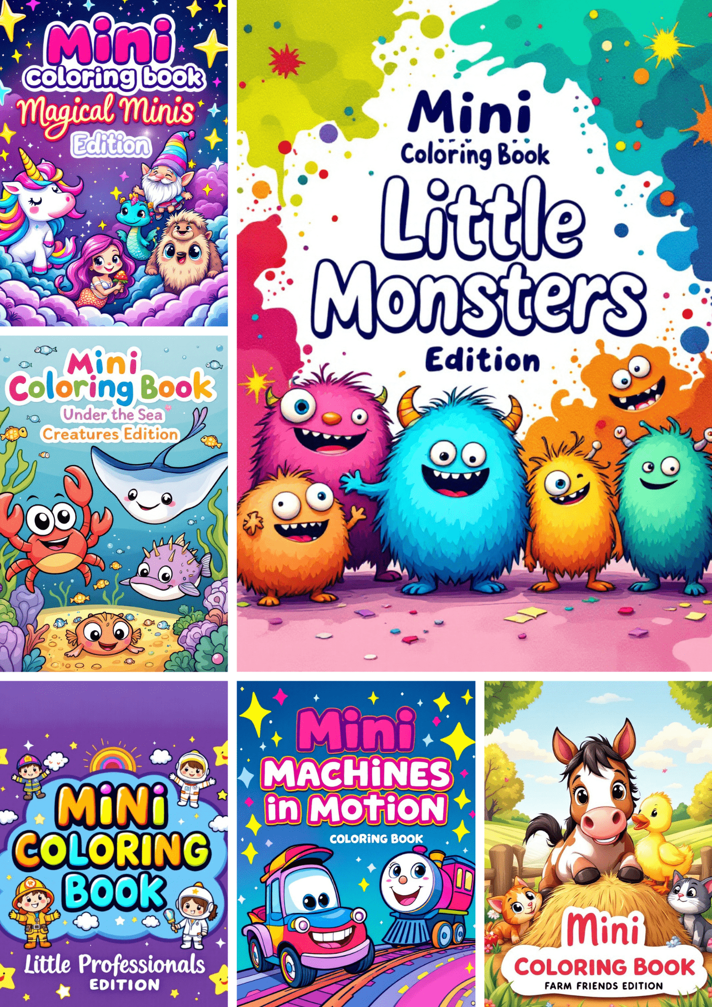 Imagination Station β 6 Theme Mini Coloring Book Set - Zesty Kala