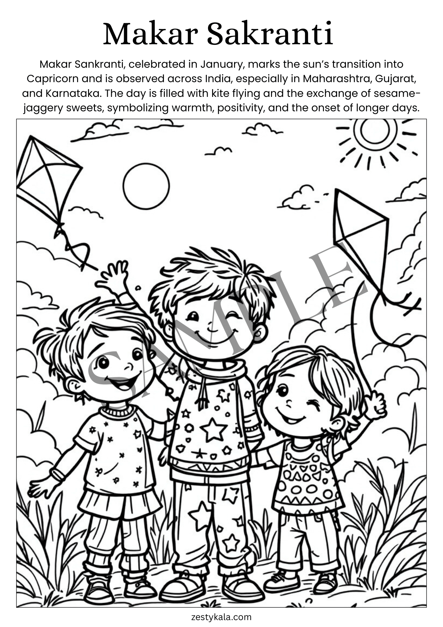Indian Festivals! – A Fun - Filled Coloring Book for Kids - Zesty Kala