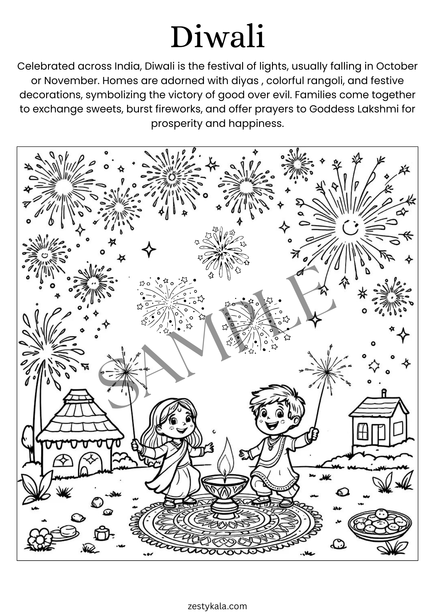 Indian Festivals! – A Fun - Filled Coloring Book for Kids - Zesty Kala