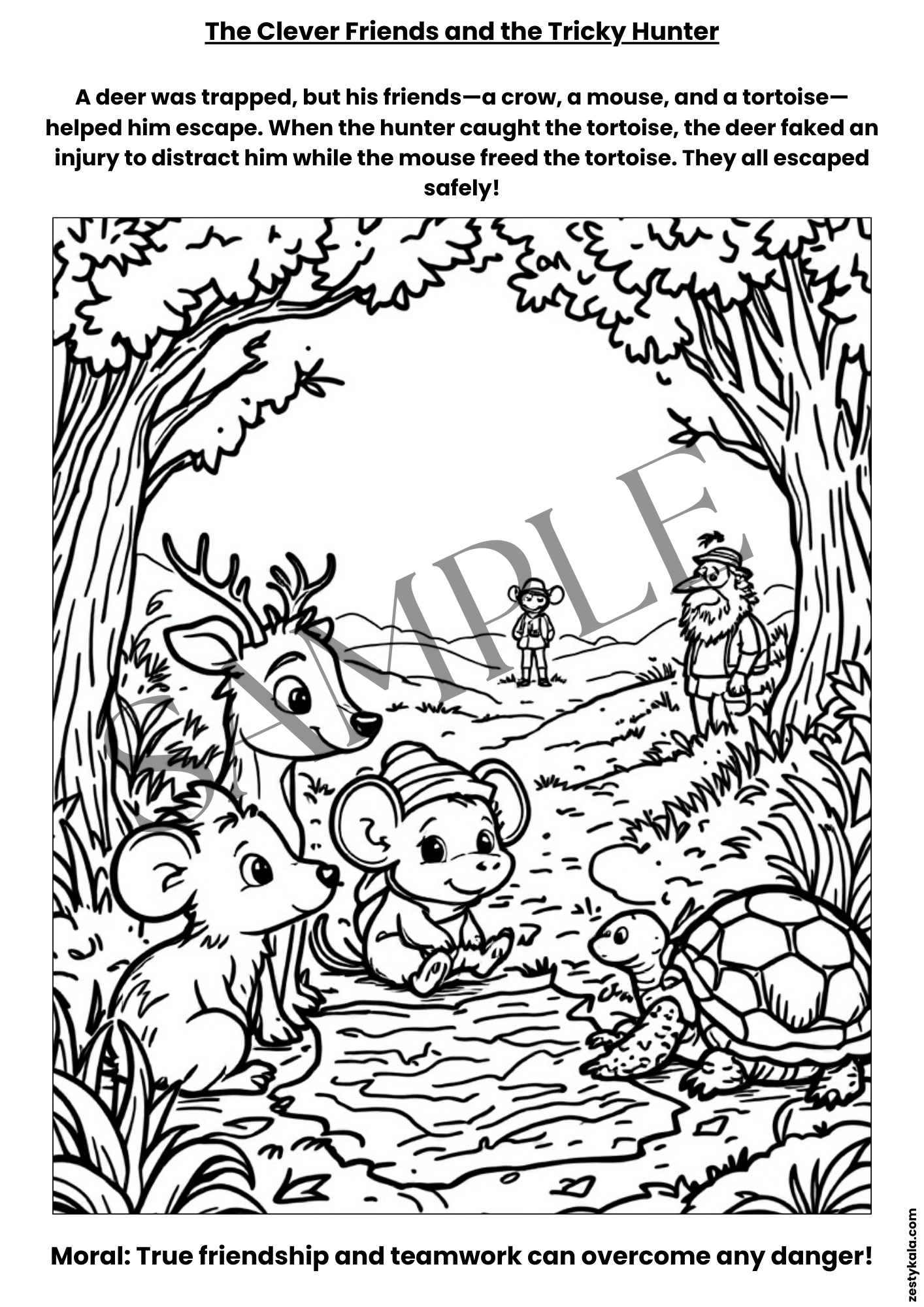 Panchtantra Tales: Coloring Book - Zesty Kala