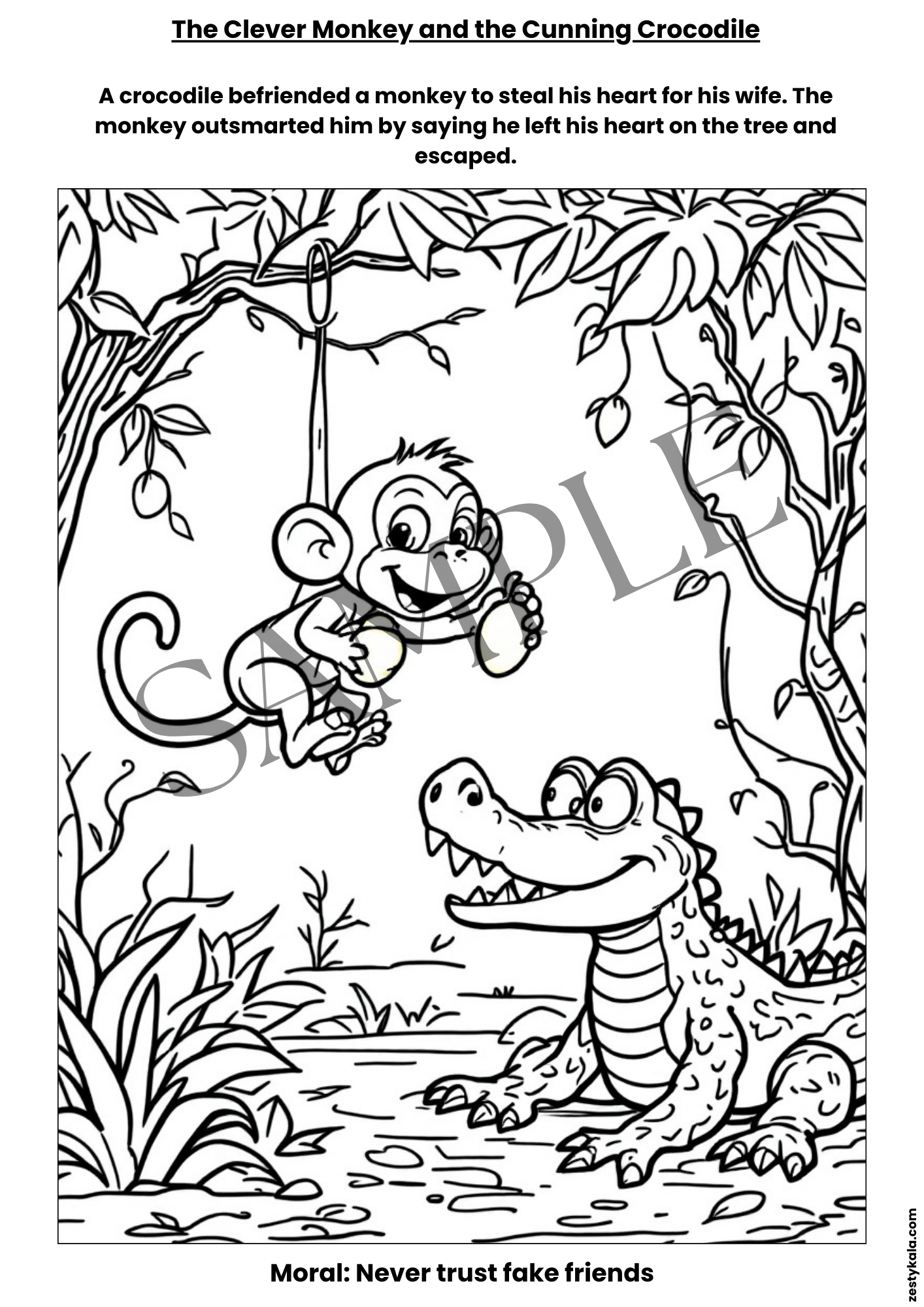 Panchtantra Tales: Coloring Book - Zesty Kala