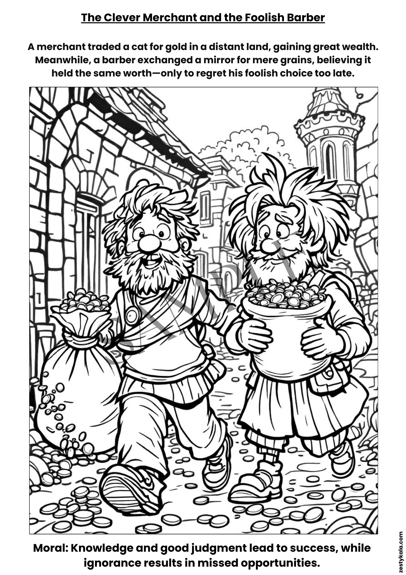 Panchtantra Tales: Coloring Book - Zesty Kala