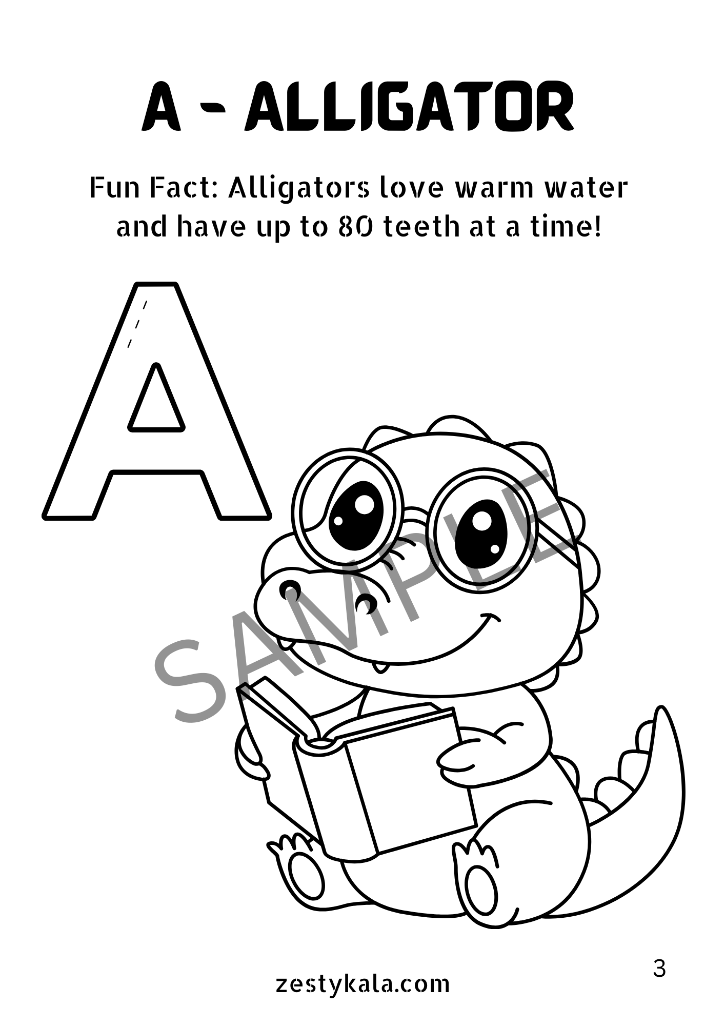 Wild Wonders A to Z: A Fun - Fact Coloring Adventure ! - Zesty Kala