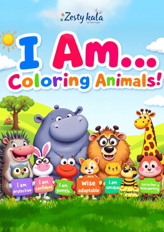Empower & Color: Animal Affirmations Coloring Book - Zesty Kala