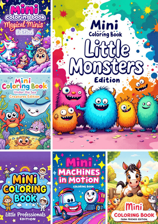 Imagination Station – 6 Theme Mini Coloring Book Set - Zesty Kala