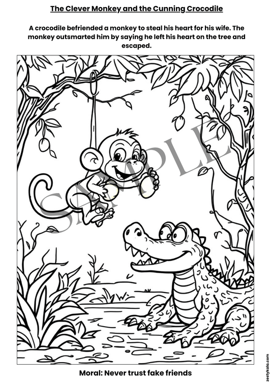 Panchtantra Tales: Coloring Book - Zesty Kala