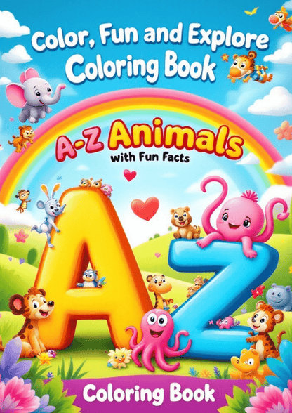 Wild Wonders A to Z: A Fun - Fact Coloring Adventure ! - Zesty Kala
